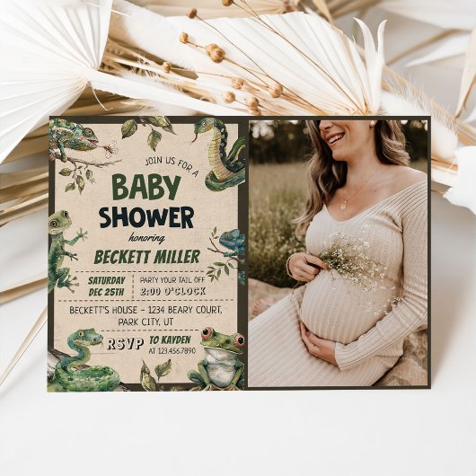 Snake Reptile Baby shower Foto Kaart