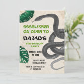 Snake Reptile Boy Birthday Party Kaart (Staand voorkant)