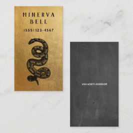 Snake Reptile Gold Visitekaartje