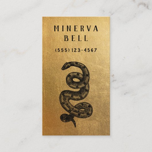 Snake Reptile Gold Visitekaartje (Voorkant)