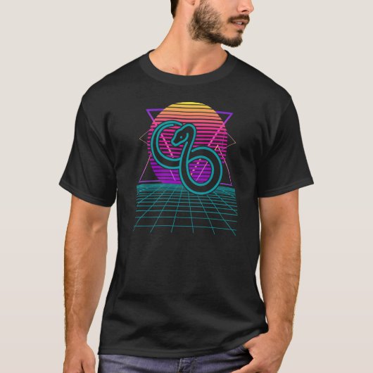 Snake Retro 80s Style Ball Python Boa Constrictor T-shirt (Voorkant)