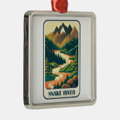 Snake River Idaho Kleuren Metalen Ornament (Rechts)