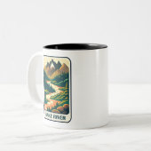 Snake River Idaho Kleuren Tweekleurige Koffiemok (Voorkant links)