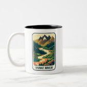 Snake River Idaho Kleuren Tweekleurige Koffiemok (Links)