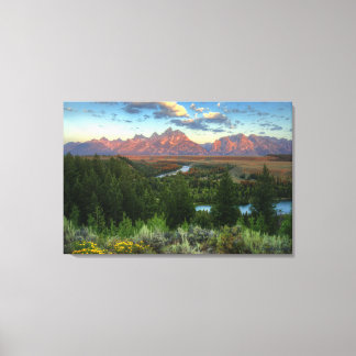 Snake River Overlook at Sunrise Canvas Afdruk