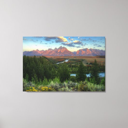 Snake River Overlook at Sunrise Canvas Afdruk (Voorkant)