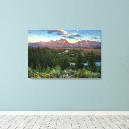 Snake River Overlook at Sunrise Canvas Afdruk (Insitu (Houten vloer))