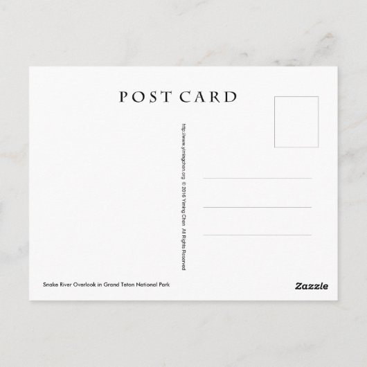 Snake River Overlook Briefkaart (Achterkant)