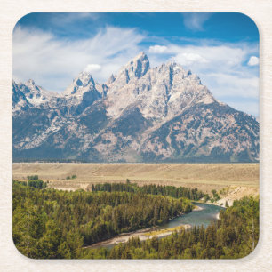 Snake River Overlook Nationaal park Grand Teton Kartonnen Onderzetters