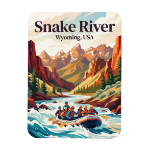 Snake River Wyoming, VS, wildwatervlotten Magneet