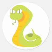Snake Ronde Sticker (Voorkant)