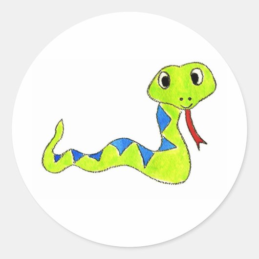 Snake Ronde Sticker (Voorkant)