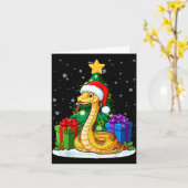 Snake Santa Hat Christmas Pajama Cute Animal Snowf Kaart (Gele Bloem)