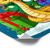 Snake Santa Hat Christmas Pajama Cute Animal Snowf Poster (Hoek)