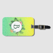 Snake Scales and Tropical Fauna Wreath Monogram Bagagelabel (Voorkant (horizontaal))