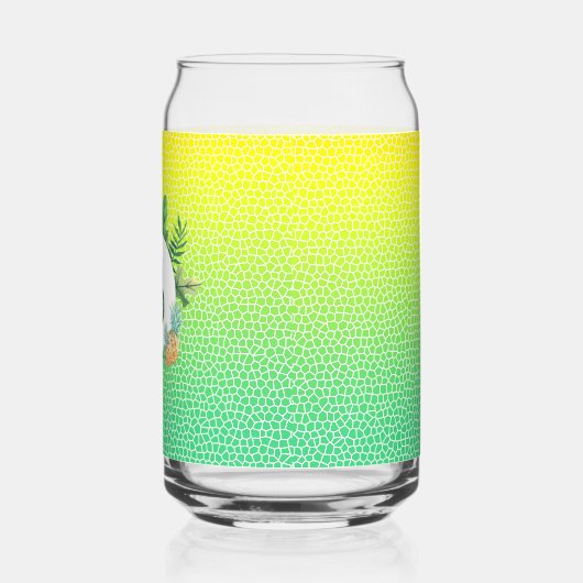 Snake Scales and Tropical Fauna Wreath Monogram Blikvorm Glas (Links)