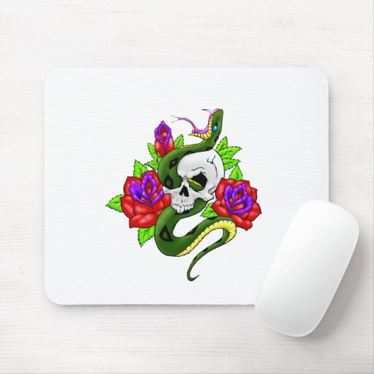 Snake, schedel en schedel muismat (Met muis)