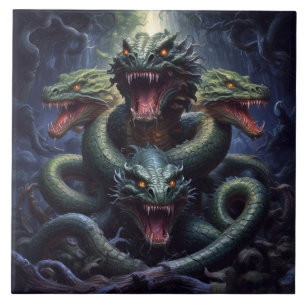 Snake Serpent Dragon Monster Fantasy Tegeltje