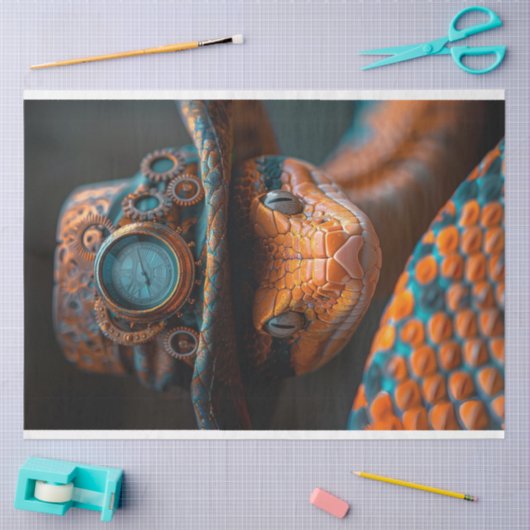 Snake Serpent Steampunk Pet Decoupage Tissuepapier (Craft)