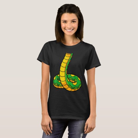Snake Shirt Adult Men Women Kids Green Body Snake (Voorkant volledig)
