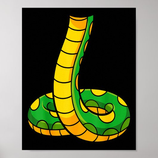 Snake Shirt Adult Men Women Kids Green Body Snake Poster (Voorkant)