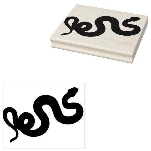 Snake Silhouette Rubber Art Stamp Rubberstempel (Gestempeld)