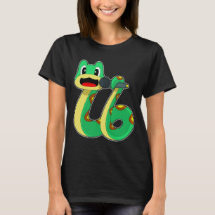 Snake Singer Microfoon Muziek T-shirt
