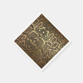 Snake Skin Animal Print Elegant Modern Glam Gold Servetten (Hoek)
