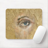 Snake Skin Blue Eyes Gold Computer Mousepad Muismat (Met muis)