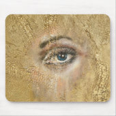 Snake Skin Blue Eyes Gold Computer Mousepad Muismat (Voorkant)