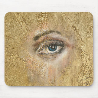 Snake Skin Blue Eyes Gold Computer Mousepad Muismat