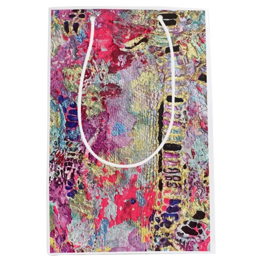 Snake Skin Gift Bag Bold Vibrant Kleurrijk Medium Cadeauzakje (Voorkant)