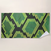 Snake Skin Green Print Strandlaken (Voorkant)