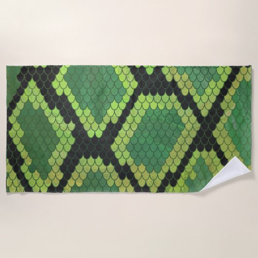 Snake Skin Green Print Strandlaken (Voorkant)