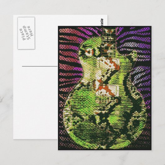 Snake Skin Guitar Briefkaart (Voorkant / Achterkant)
