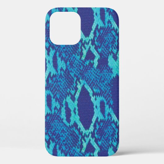 Snake Skin in Blue Design Hoesje-Mate iPhone Case (Achterkant)