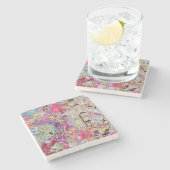 Snake Skin Marble Onderzetters Bold Vibrant Kleurr (Zijkant)