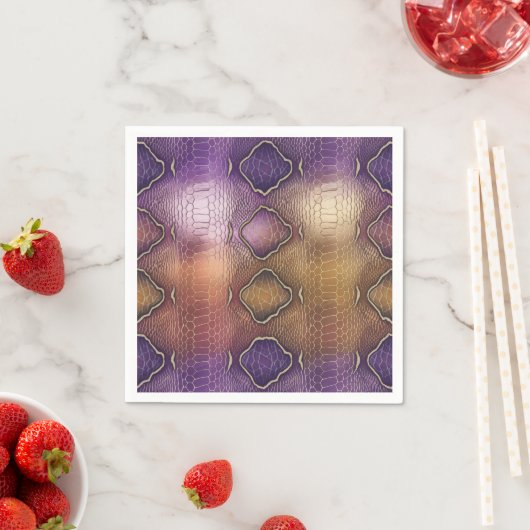 Snake Skin Pattern in Paarse & Gouden Decoupage Servet (Insitu)