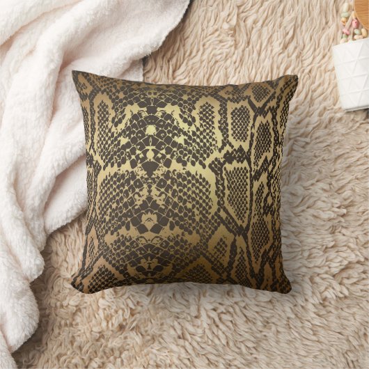 Snake Skin Print Modern Glam Gold Kussen (Deken)