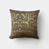 Snake Skin Print Modern Glam Gold Kussen (Voorkant)