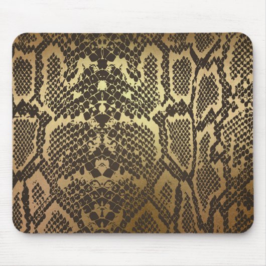 Snake Skin Print Modern Glam Gold Muismat (Voorkant)
