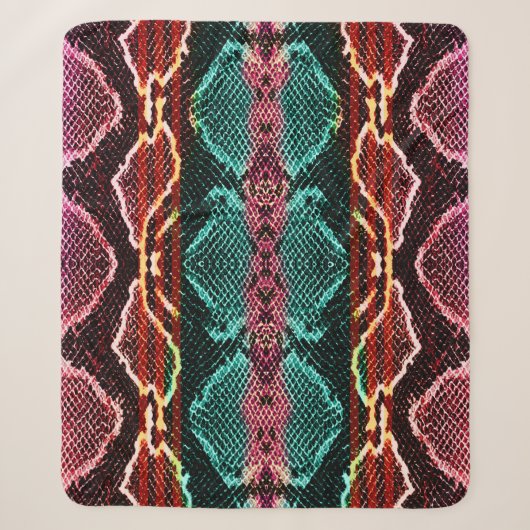 Snake skin print. slang Pattern. Dierlijke afdruk. Sherpa Deken (Voorkant)