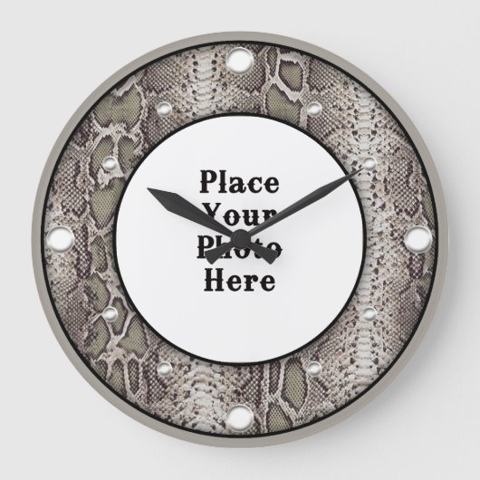 Snake Skin Uw Foto Muur Klok (Voorkant)