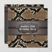 Snake Skin verjaardagsfeestje Kaart (Voorkant / Achterkant)