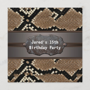 Snake Skin verjaardagsfeestje Kaart