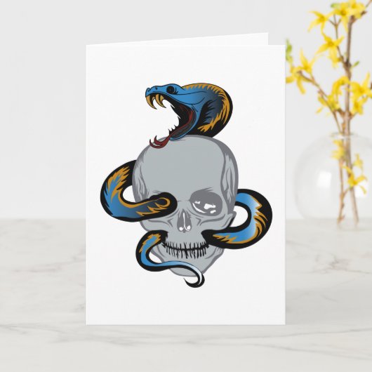 Snake Skull Tattoo Kaart (Gele Bloem)