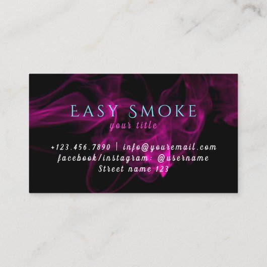 Snake Smoke Shop Visitekaartje (Achterkant)