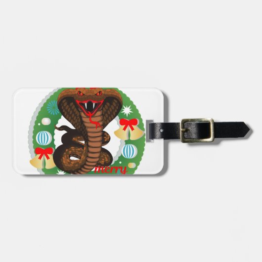 snake snake kerst bagagelabel (Voorkant horizontaal)