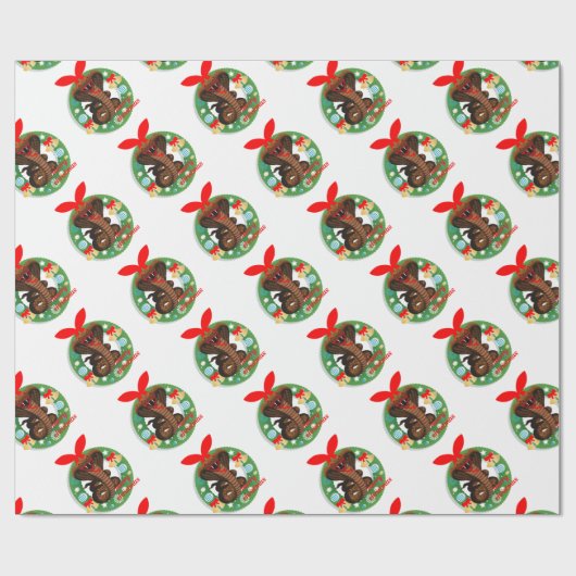 snake snake kerst cadeaupapier (Vlak)