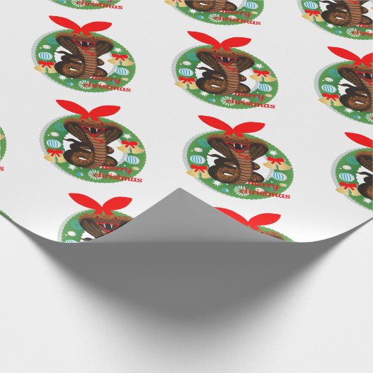snake snake kerst cadeaupapier (Hoek)